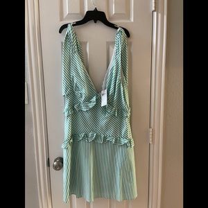 Cute green striped dress perfect for summer!